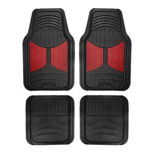 FH Group Automotive Floor Mats Heavy-Duty Monster Eye Rubber for Cars, Burgundy